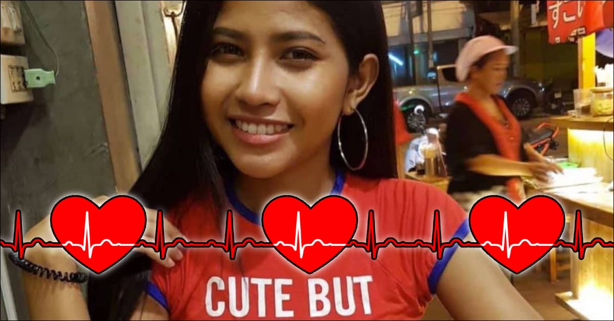 Thai woman with heart beat pulse