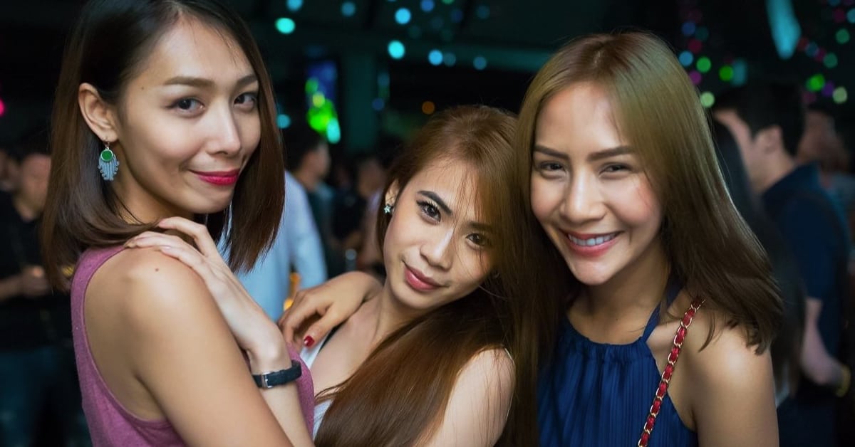 Three happy Thai women