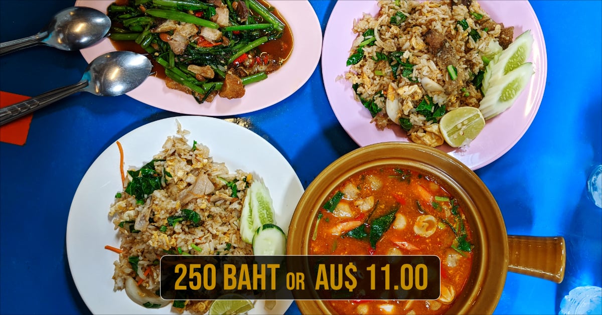 4 Thai food dishes & a meal for two people.